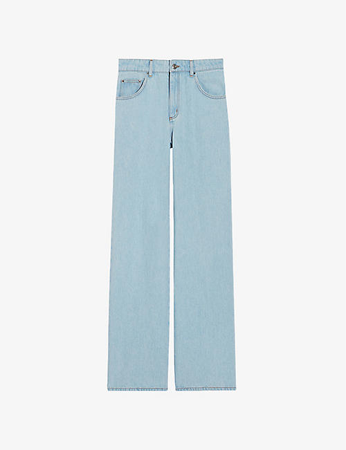 CLAUDIE PIERLOT: Platan wide-leg mid-rise jeans