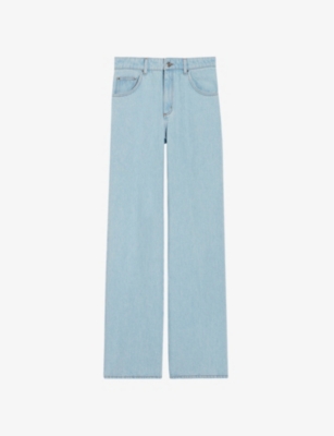 Claudie Pierlot Womens Denim - Jean Platan Wide-leg Mid-rise Jeans