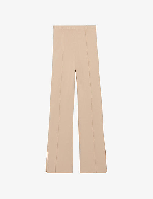 CLAUDIE PIERLOT: Split-hem high-rise straight-leg woven trousers