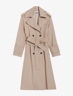 CLAUDIE PIERLOT Gwendal double breasted long line cotton trench