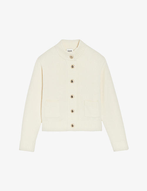 CLAUDIE PIERLOT: Mon Blanc Officer-buttons knitted cardigan
