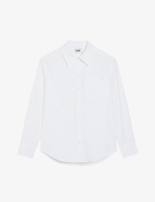 CLAUDIE PIERLOT: Calisson straight-fit long-sleeve cotton shirt