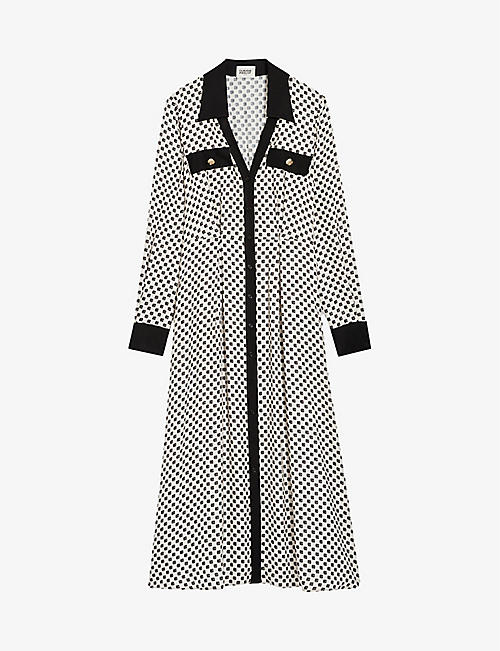 CLAUDIE PIERLOT: Resis logo-print woven maxi dress