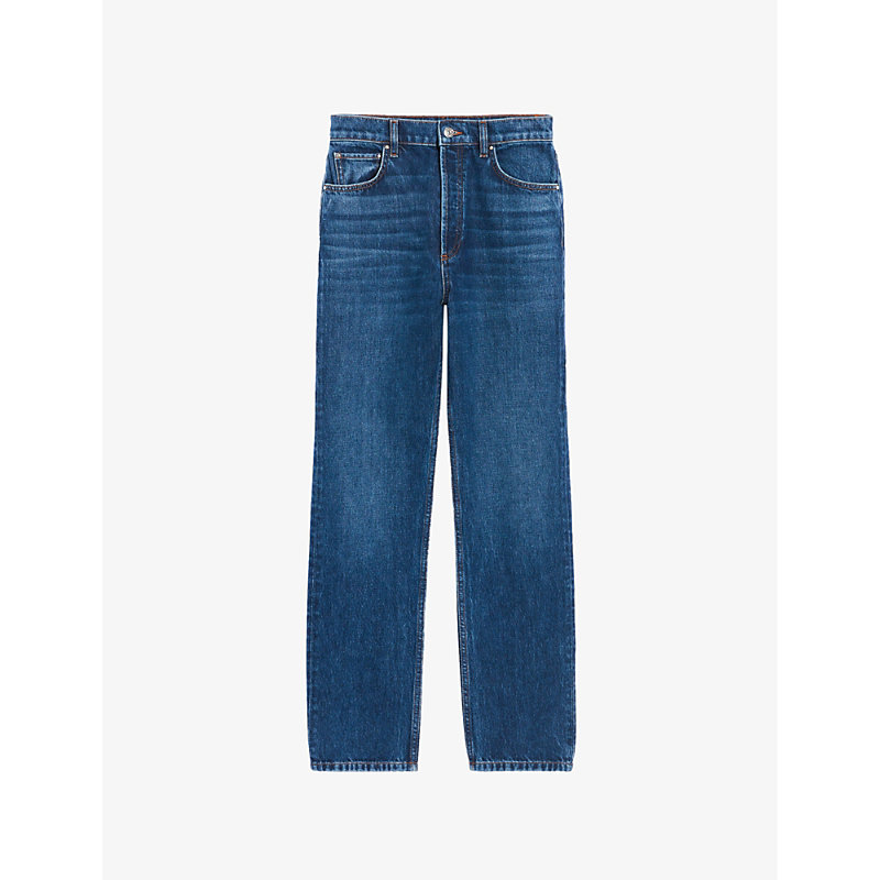 Claudie Pierlot Womens Denim - Jean Paros Mid-rise Straight-fit Jeans