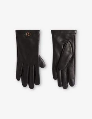 CLAUDIE PIERLOT Alphonse logoplaque leather gloves
