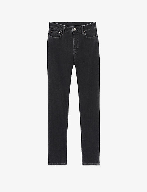 CLAUDIE PIERLOT: Power brand-patch skinny mid-rise stretch-denim jeans