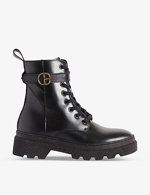 CLAUDIE PIERLOT: Annabel logo-buckle leather ankle boots