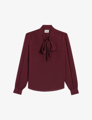 CLAUDIE PIERLOT Bliss tie neck long sleeve woven blouse