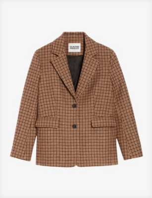 CLAUDIE PIERLOT Vermont checked oversized wool blend blazer