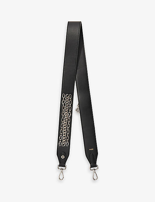 MAJE: Charms and chain-embellished leather shoulder strap