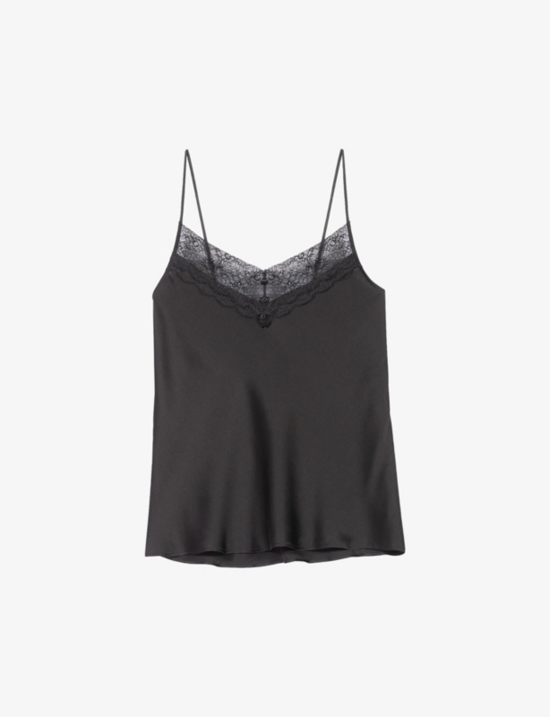 Leana lace-trim relaxed-fit silk camisole top