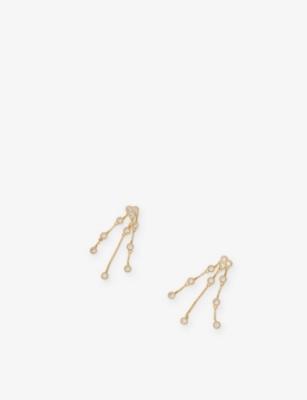 MAJE: Nelibo crystal-embellished gold-tone brass drop earrings
