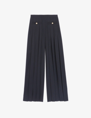 CLAUDIE PIERLOT Please high rise flared leg woven trousers