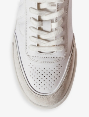 Shop Claudie Pierlot Womens Naturels Arcade Leather Low-top Trainers