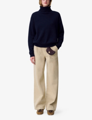 CLAUDIE PIERLOT: Madison brand-embroidered cashmere jumper