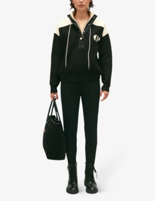 Claudie Pierlot Minimum Half-zip Sweatshirt In Noir / Gris