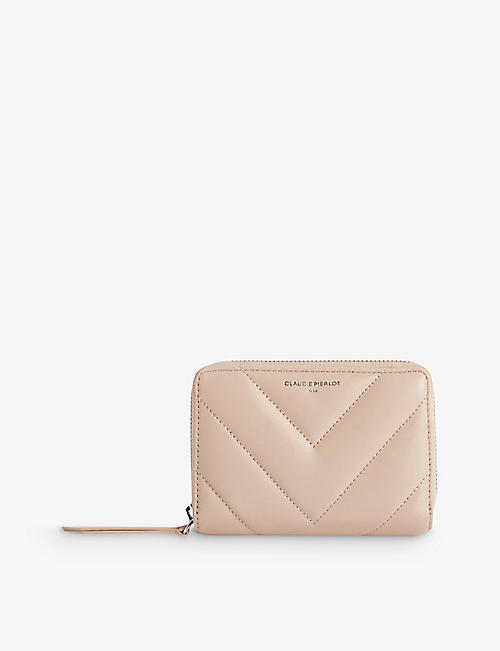 CLAUDIE PIERLOT: Answer logo-embossed quilted-leather wallet