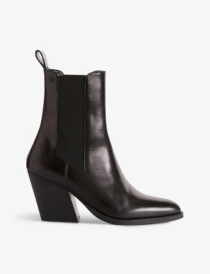 CLAUDIE PIERLOT Rabica pointed toe leather heeled ankle boots