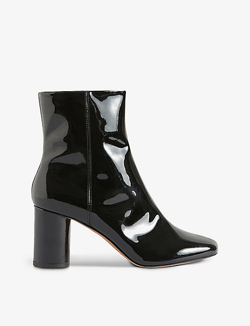 CLAUDIE PIERLOT: April block-heel patent-leather ankle boots