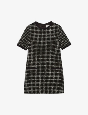 CLAUDIE PIERLOT Rime short sleeve tweed woven mini dress