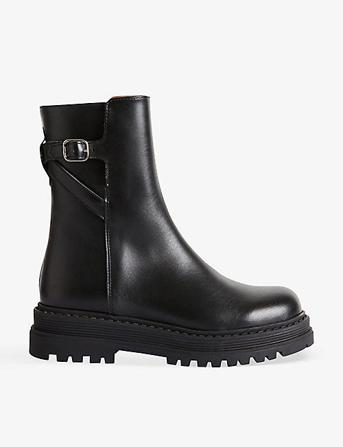 CLAUDIE PIERLOT: Allegorio side-buckle leather ankle boots