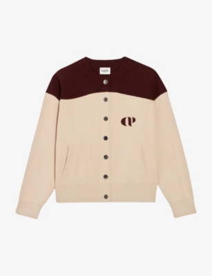 CLAUDIE PIERLOT Minimum logo embroidered two tone knitted