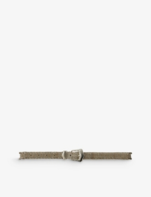 Maje Grunge Knitted Belt In Noir / Gris