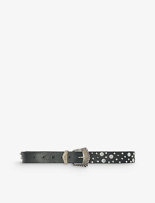 MAJE: Studded leather belt