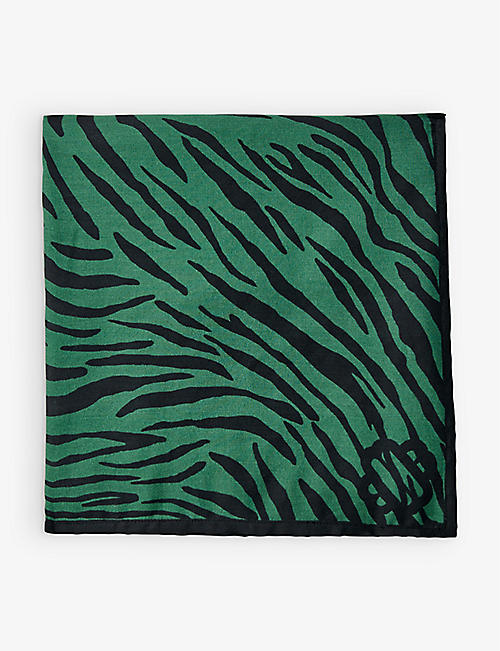 MAJE: Ezebre animal-print silk-blend scarf
