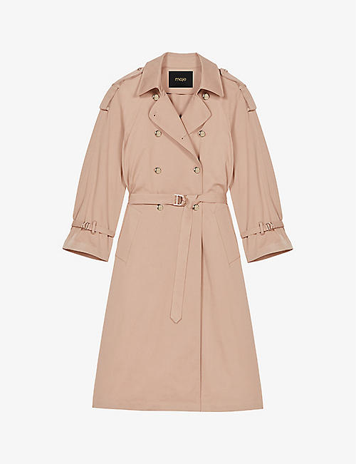 MAJE: Grenchie relaxed-fit belted-waist stretch-cotton trench coat