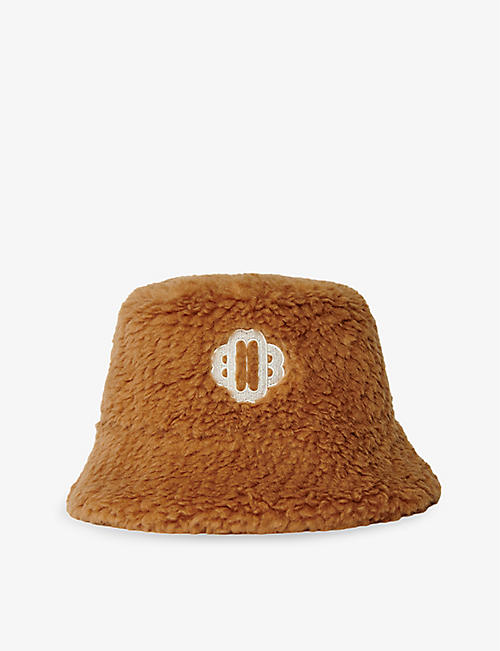 MAJE: Ebobmoute logo-embroidered sherpa bucket hat