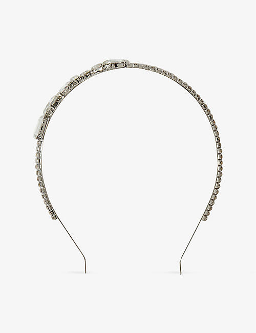 MAJE: Rhinestone-embellished iron and brass headband