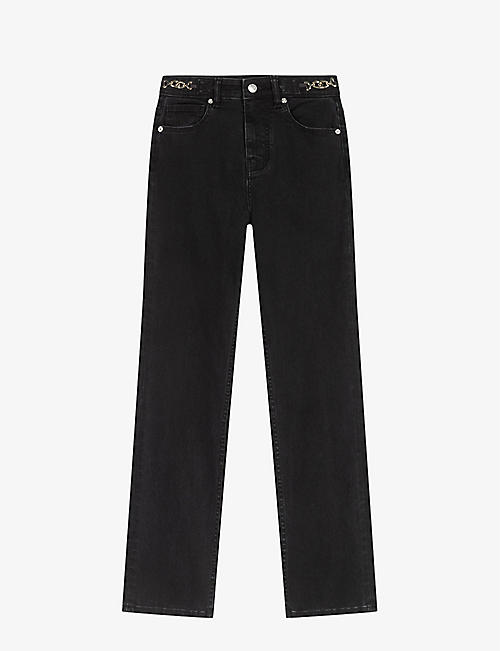 MAJE: Pacha slim-leg high-rise denim jeans