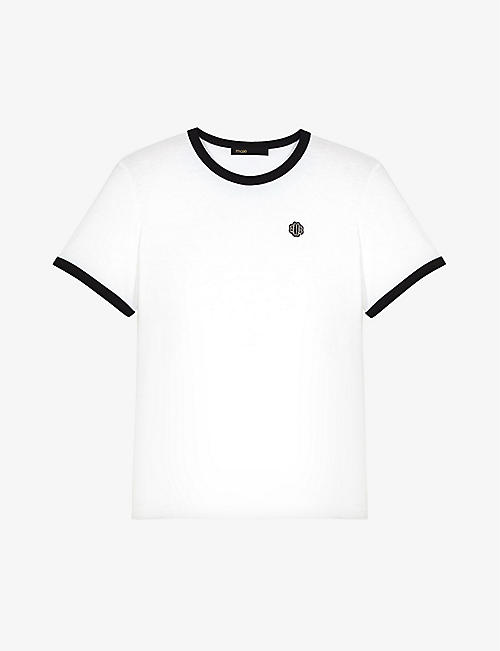MAJE: Tperlo logo-embroidered cotton T-shirt