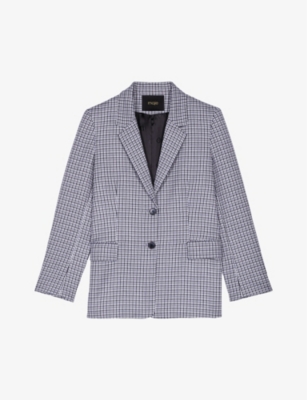 Maje checked store woven blazer