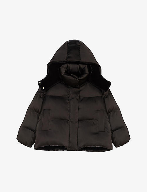 MAJE: Faux-satin quilted shell puffer jacket