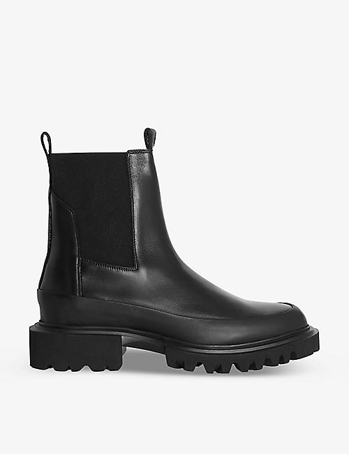 ALLSAINTS: Harlee chunky-heel leather ankle boots