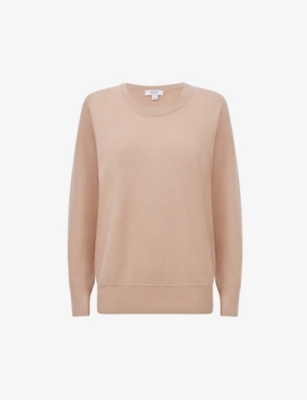 Shop Reiss Women's Camel Lucy Relaxed-fit Cashmere Jumper