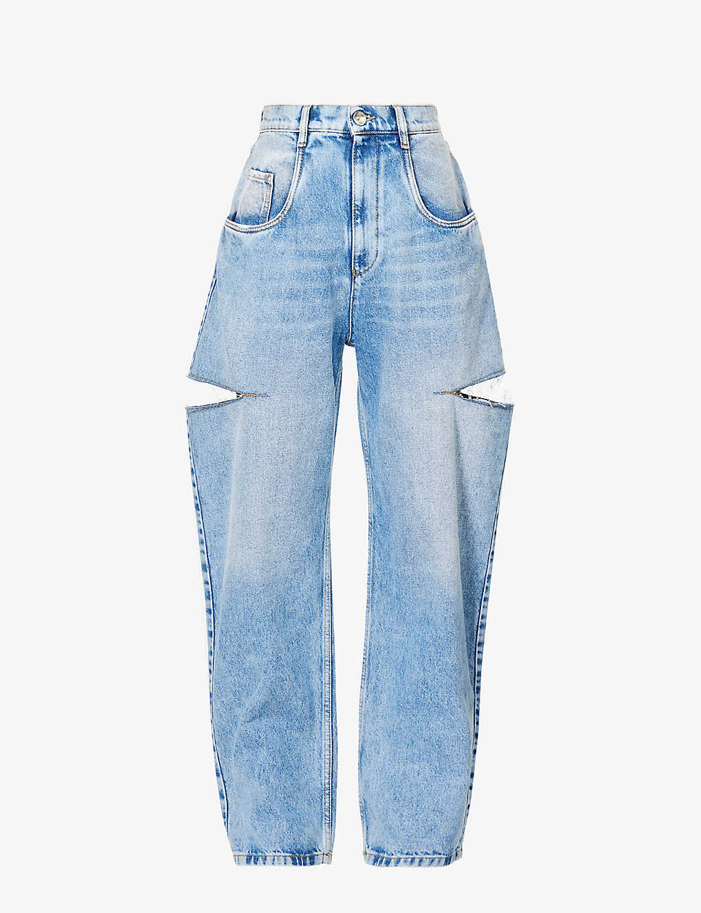 Maison Margiela Womens Blue Icons Cut-out Straight-leg High-rise Jeans