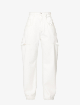 Maison Margiela Womens White Icons Cut-out Straight-leg High-rise Jeans