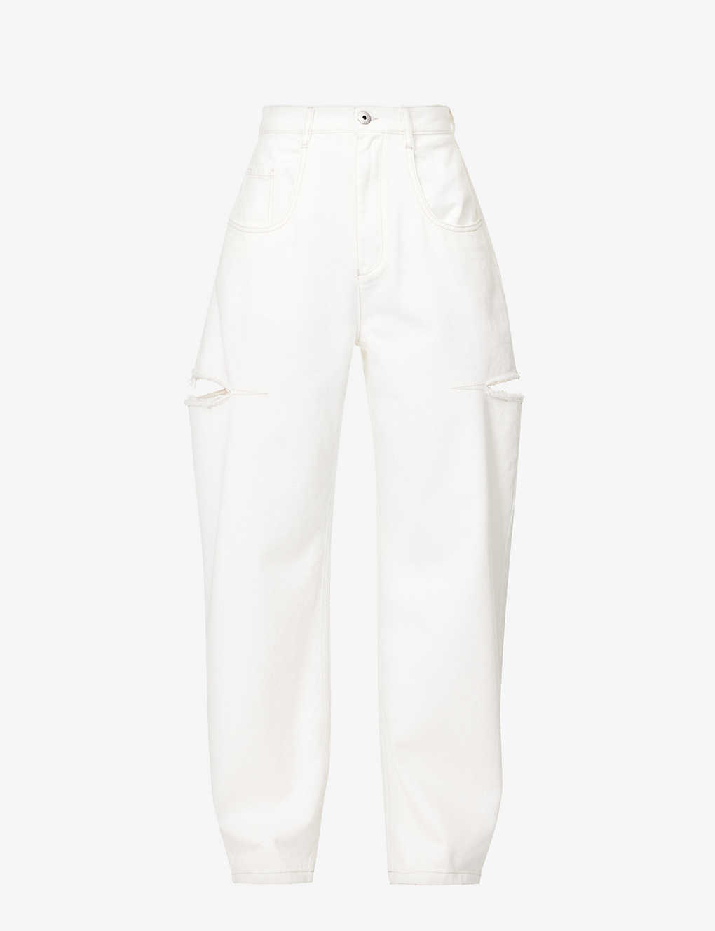 Maison Margiela Womens White Icons Cut-out Straight-leg High-rise Jeans