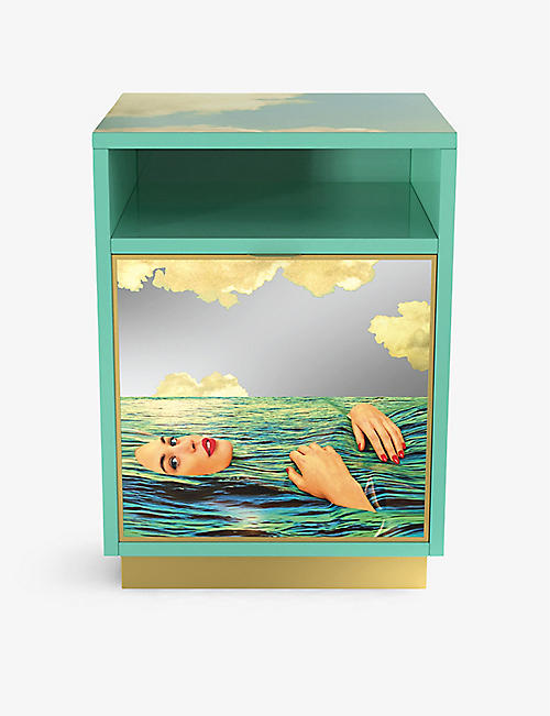 SELETTI: Seletti x TOILETPAPER Sea Girl graphic-print wooden nightstand 55cm