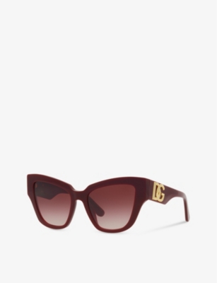Shop Dolce & Gabbana Womens Red Dg4404 Cat Eye-frame Acetate Sunglasses