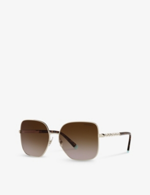 Tiffany & Co Tf3078b Square-frame Metal Sunglasses In Gold