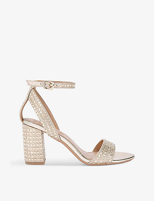 CARVELA: Kianni jewel-embellished faux-leather heeled sandals