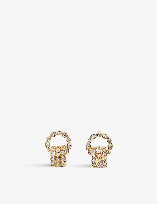 MAJE: Crystal-embellished gold-tone brass earrings