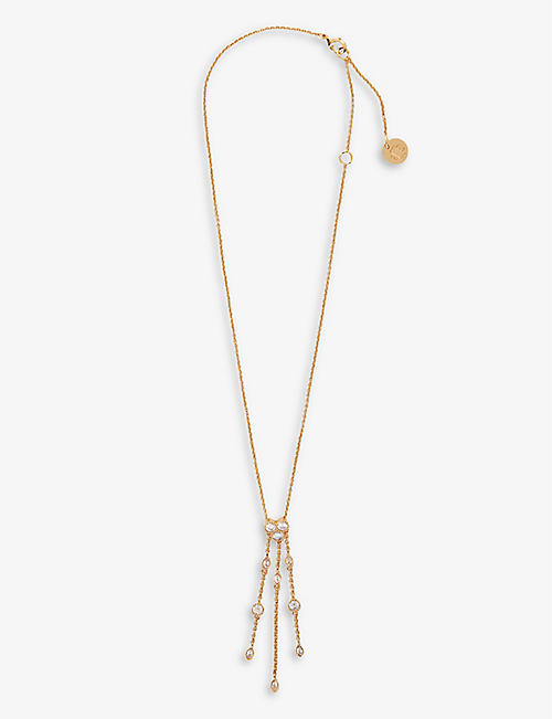 MAJE: Neli Collier crystal-embellished gold-tone brass necklace