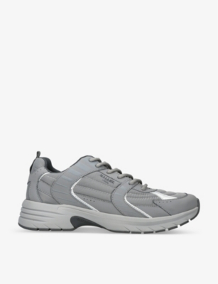 Mallet Mens Grey Holloway Logo-print Woven Low-top Trainers