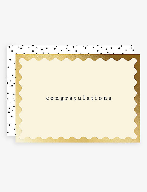 ELEANOR STUART: Congratulations graphic-print greetings card 12.5cm x 17.5cm