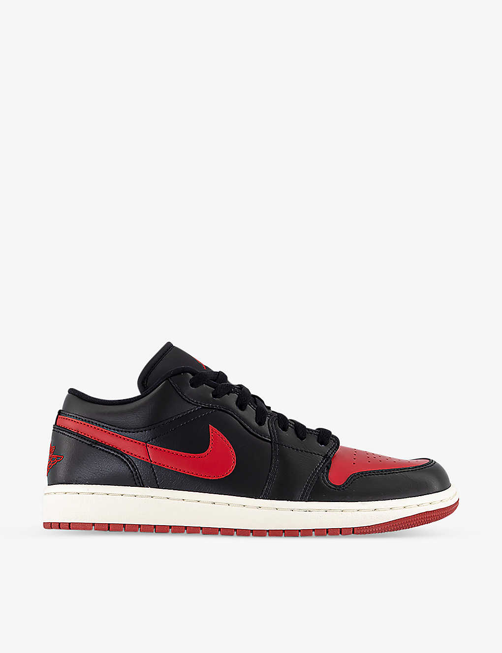 Nike Womens Black Gym Red Sail Air Jordan 1 Logo-embellished Leather Low-top Trainers
